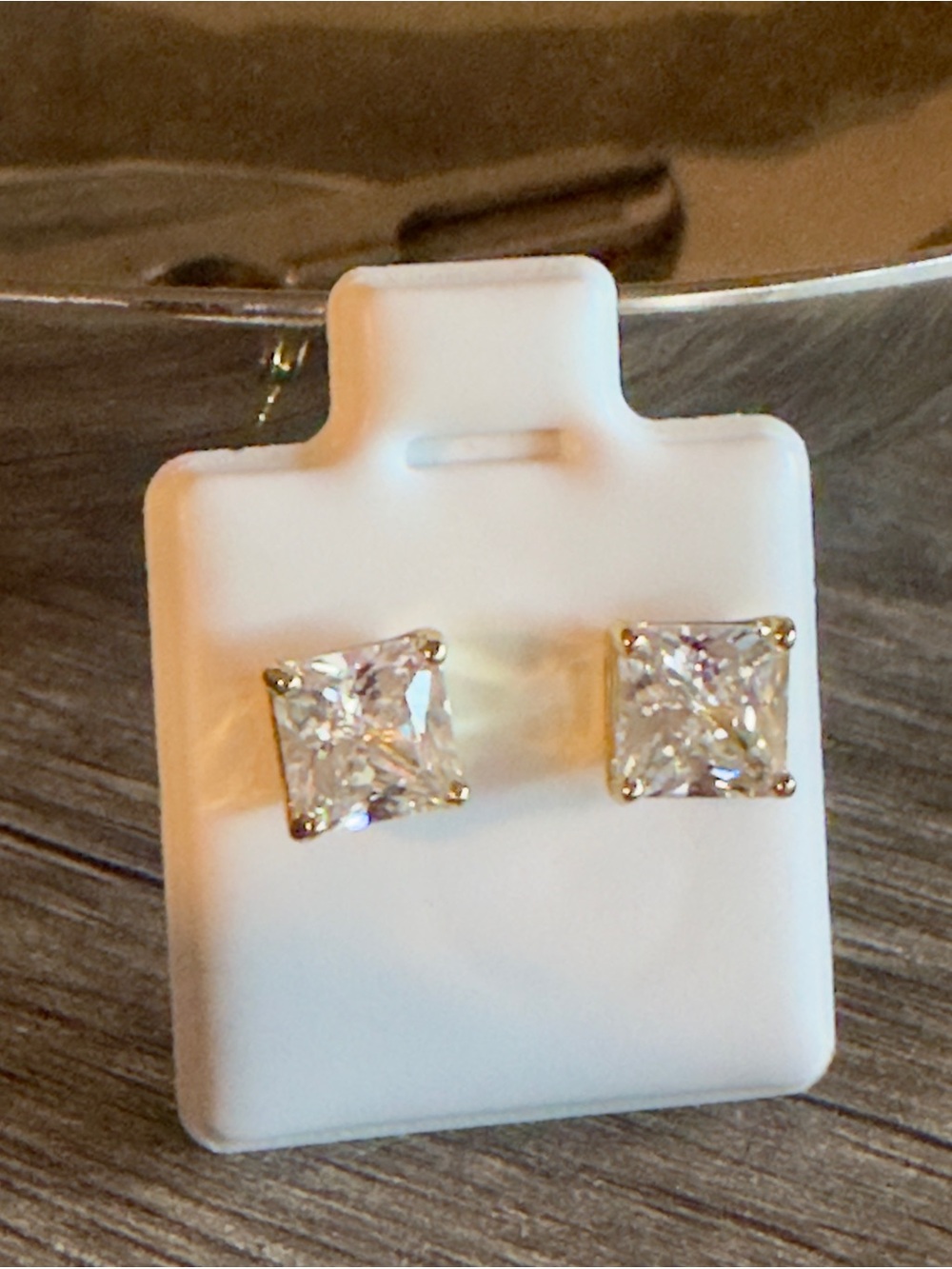 Princess Cut 6MM Stud Earrings